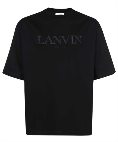 Shop Lanvin Oversized Embroidered T-shirt In Black