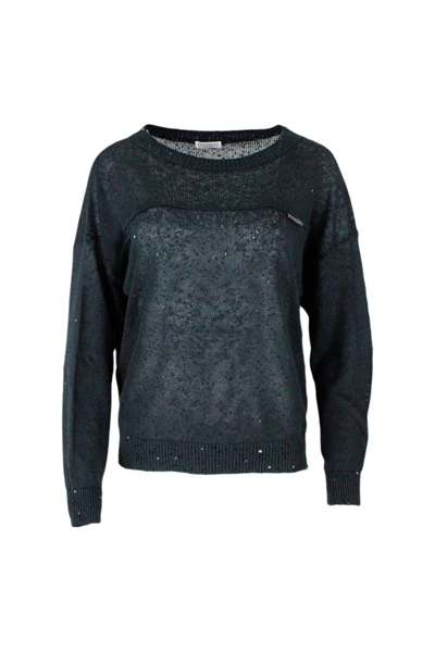 Shop Brunello Cucinelli Diamond Sweater In Grey
