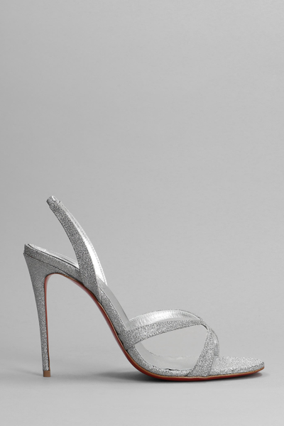 Shop Christian Louboutin Emilie 100 Sandals In Silver Suede