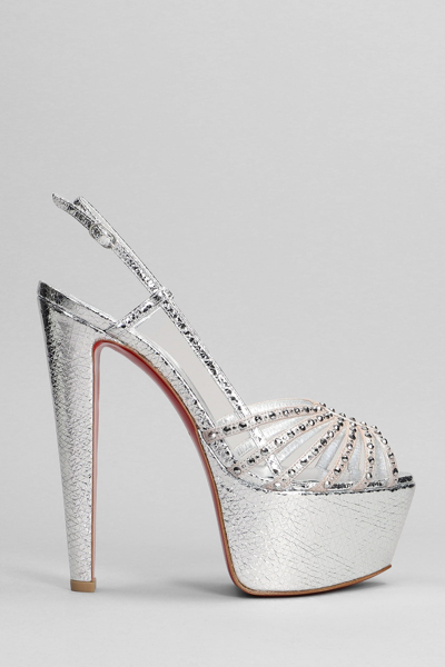 Shop Christian Louboutin Vagastrassima 160 Sandals In Silver Leather