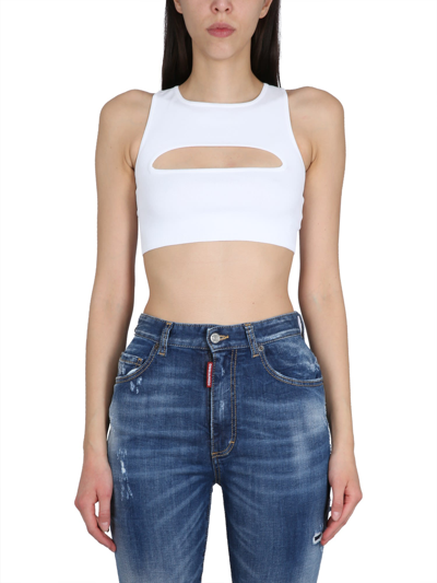 Shop Dsquared2 Top Cut Out In Bianco