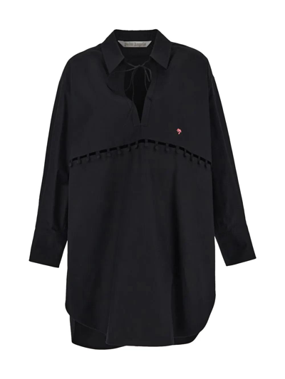 Shop Palm Angels Buttons Detail Shirt Dress In Black