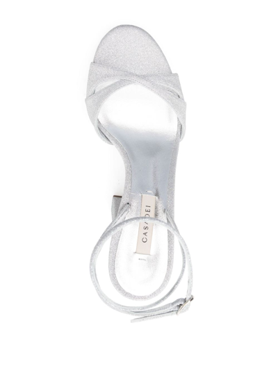 Casadei Betty Citylight 130mm Platform Sandals In Silver