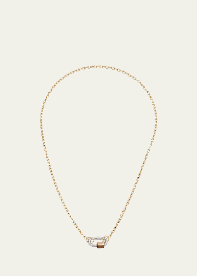 Shop Marla Aaron 14k Pulley Chain And Lock Necklace In Multi