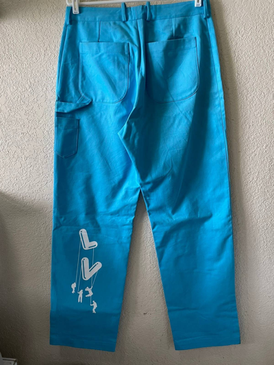 Pre-owned Louis Vuitton Equipe Staff Pant Virgil Abloh Story Line 5 In Blue