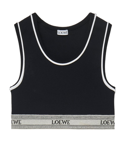 Shop Loewe Logo Crop Top In Black
