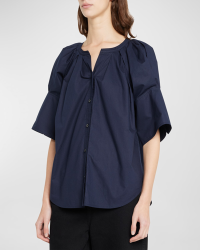 Shop A.l.c Chloe Button-front Top In Nightshade