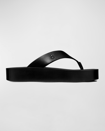 Tory Burch Platform Flip Flop In Black / Black