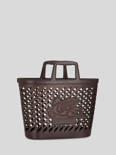 Shop Etro Medium Coffa Bag In Dark Brown