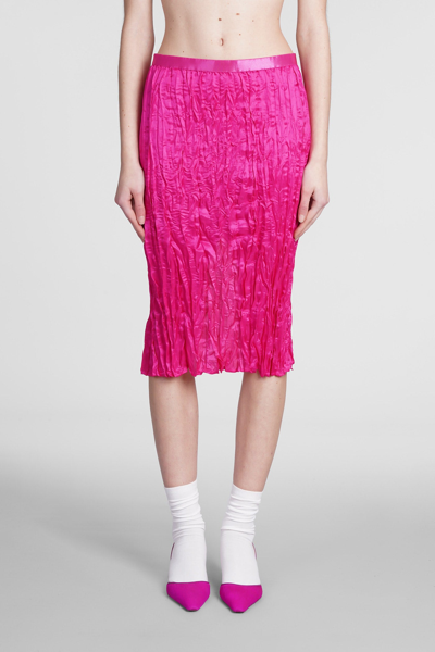 Shop Acne Studios Skirt In Fuxia Viscose