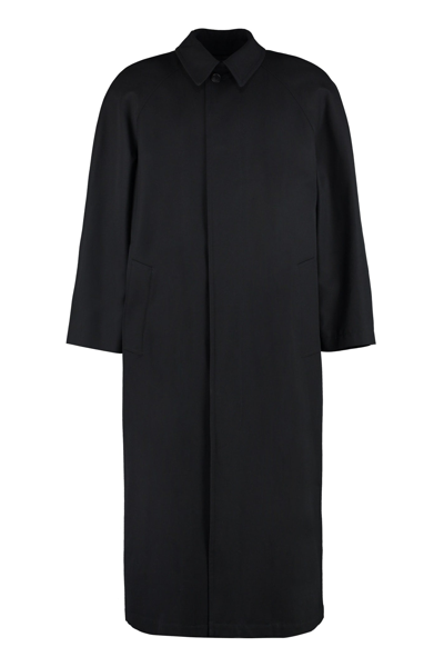 Shop Balenciaga Long Trench Coat In Black