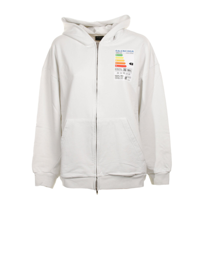 Shop Balenciaga Oversized Sweatshirt In Jersey With Patch In Dirty White