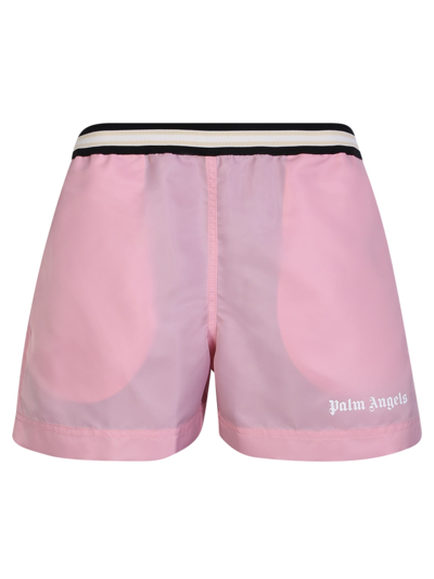 Shop Palm Angels Miami Pink Running Shorts