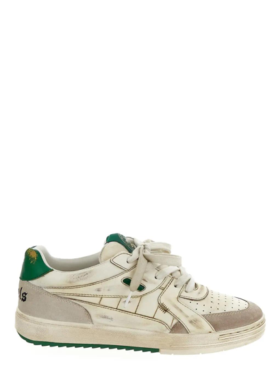 Shop Palm Angels University Sneakers In Bianco Verde