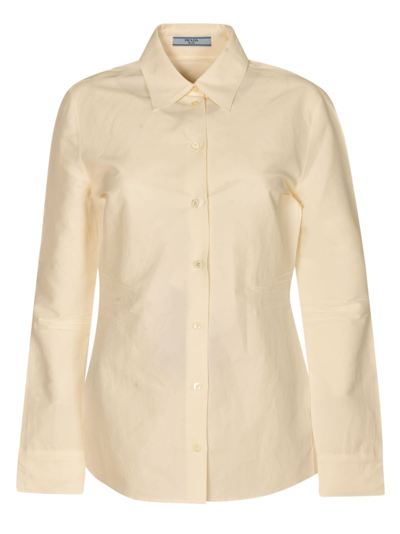 Shop Prada Long-sleeved Shirt In Natural