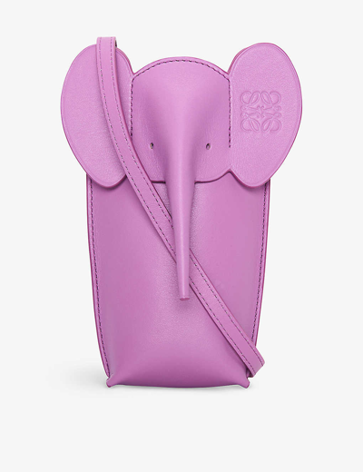 Shop Loewe Women's Rockrose Elephant Logo-debossed Leather Cross-body Bag