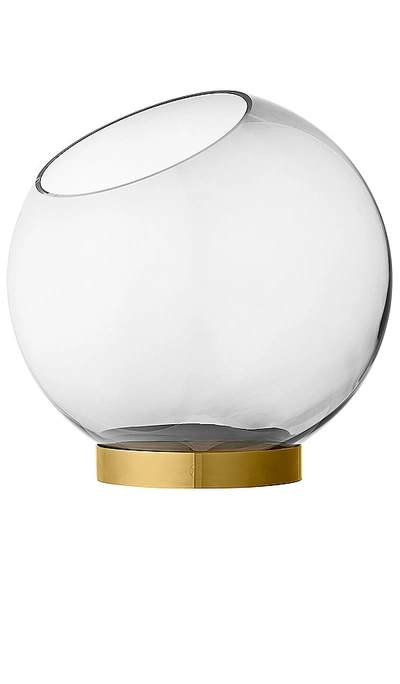 Aytm Large Globe Vase With Stand In Black & Gold