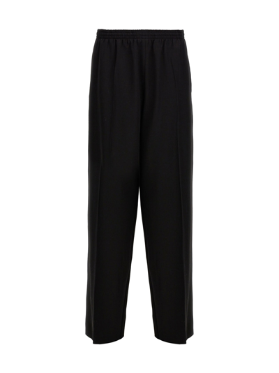 Shop Balenciaga Elastic Waist Pants In Black