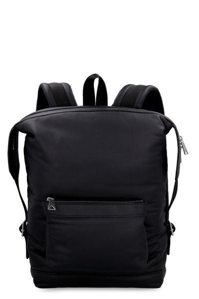Shop Bottega Veneta Leather Backpack In Black