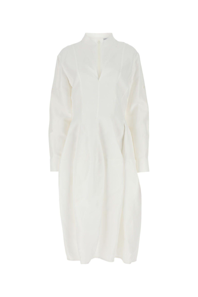 Shop Bottega Veneta White Viscose Blend Dress In Default Title