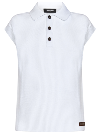 Dsquared2 D2 Rib Shortsleeves Polo Shirt In White | ModeSens