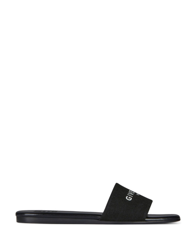 Shop Givenchy 4g Flat Mules In Black Canvas In Nero