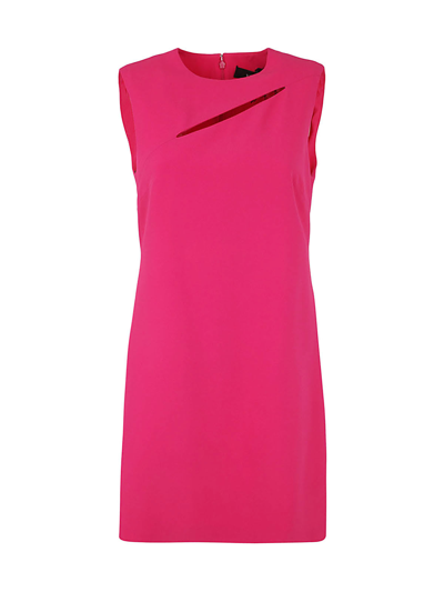 Shop Versace Enver Satin Dress In Tropical Pink