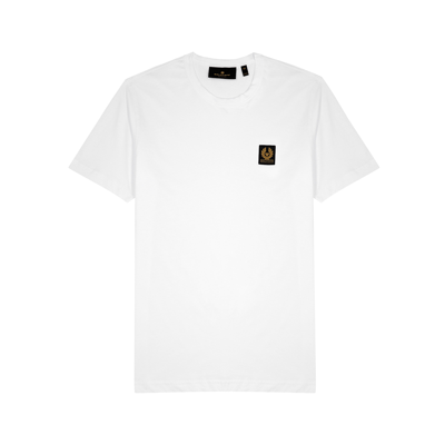 Shop Belstaff Logo Cotton T-shirt In White