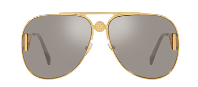 Shop Versace 0ve2255 10026g Aviator Sunglasses In Silver