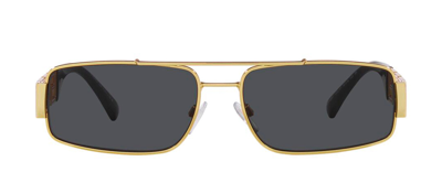 Shop Versace 0ve2257 100287 Rectangle Sunglasses In Grey