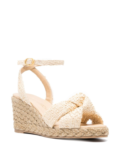 Shop Stuart Weitzman Padded Wedge Espadrilles In Neutrals