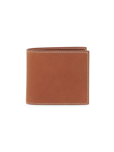 Shop Thom Browne Men's Bi-fold Leather Wallet In Natural