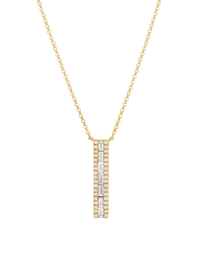 Shop Saks Fifth Avenue Women's 14k Yellow Gold & 0.15 Tcw Diamond Pendant Necklace