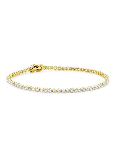 Shop Saks Fifth Avenue Women's 14k Yellow Gold & 1 Tcw Diamond Tennis Bracelet