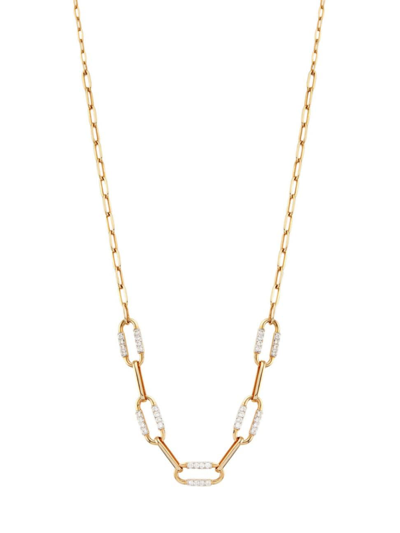 Shop Saks Fifth Avenue Women's 14k Yellow Gold & 0.60 Tcw Diamond Paper Clip Necklace
