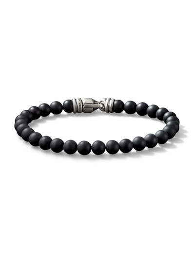 Shop David Yurman Men's Spiritual Beads Bracelet In Sterling Silver In Black Onyx