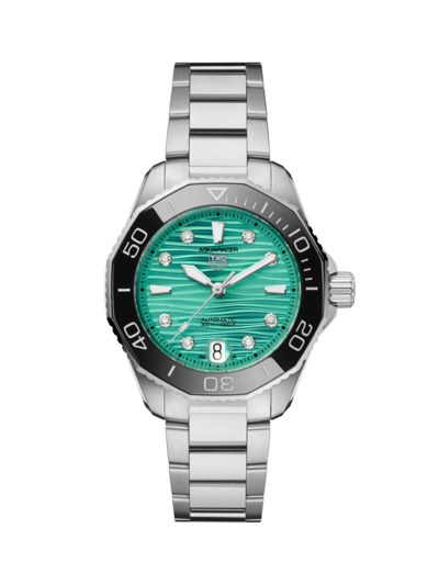 Shop Tag Heuer Women's Aquaracer Professional 300 Stainless Steel & 0.078 Tcw Diamond Bracelet Watch