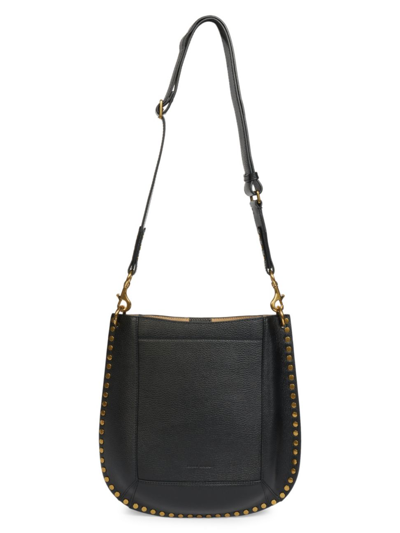 Shop Isabel Marant Women's Oskan Leather Shoulder Bag In Black