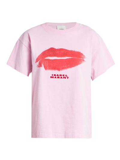 Shop Isabel Marant Women's Yates Cotton Graphic Tee In Pink