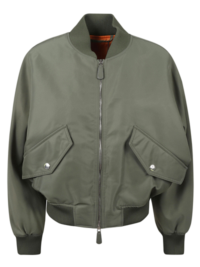 Shop Burberry Esher Bomber In Light Airforce Green