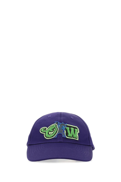 Shop Off-white Purple Cotton Baseball Cap In Viola