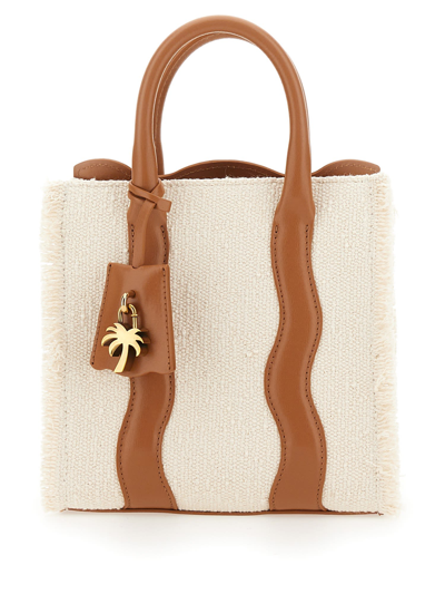 Shop Palm Angels Small Tote Bag In Bianco