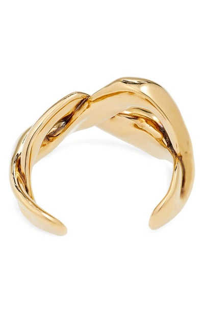 Shop Alexander Mcqueen Twisted Cuff Bracelet In 0448 Mcq0977 Oro O.b Antl