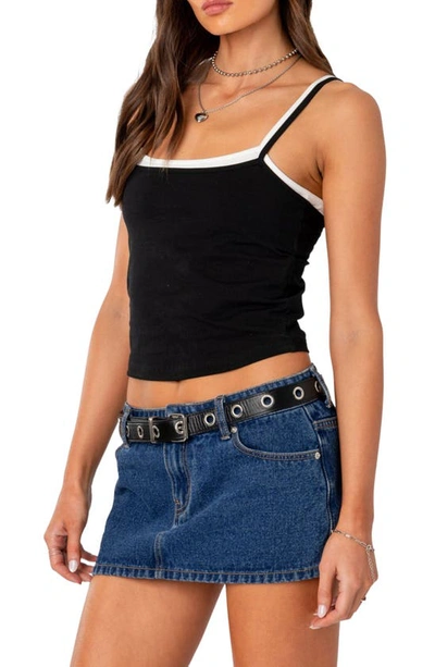 Edikted Layered Camisole In Black-and-white