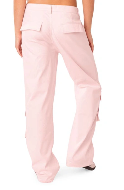 Edikted Joan Low Rise Cargo Pants In Light-pink