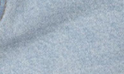 Edikted Tomboy Low Rise Cutoff Denim Shorts In Light-blue