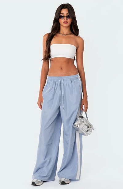 Edikted Fauna Track Pants In Light-blue