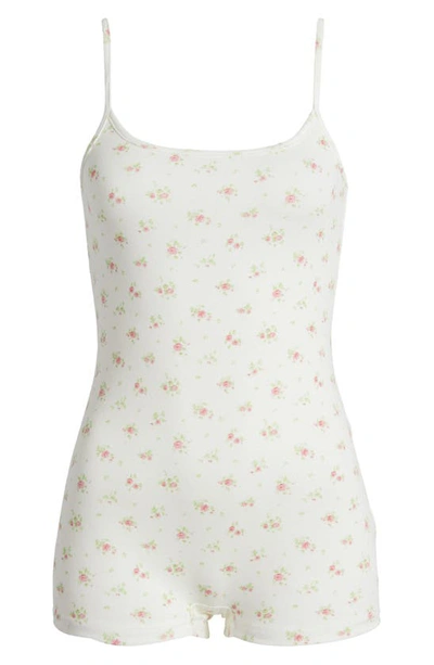 Edikted Ditsy Floral Open Back Romper In White