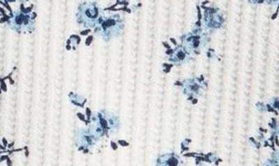 Edikted Pamper Floral Waffle Knit Micro Shorts In White