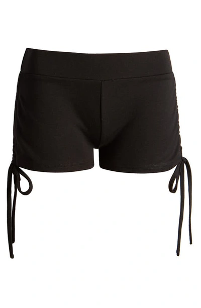 Edikted Tau Drawstring Ruched Shorts In Black
